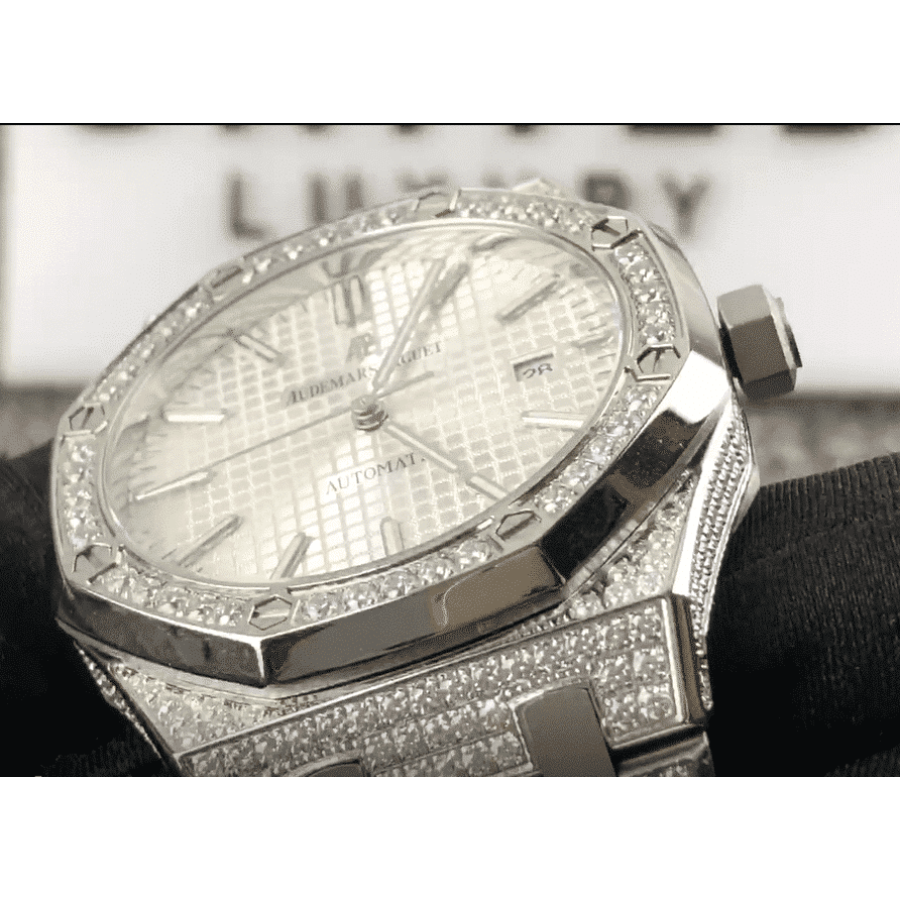 Audemars Piguet Royal Oak 15400 “Iced Out” Super Clone Perfect Clone Quality Packable 1002