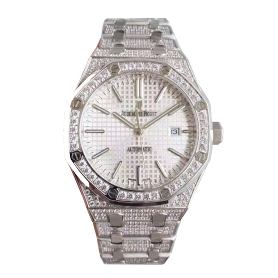 Audemars Piguet Royal Oak 15400 “Iced Out” Super Clone Perfect Clone Quality Packable 1002