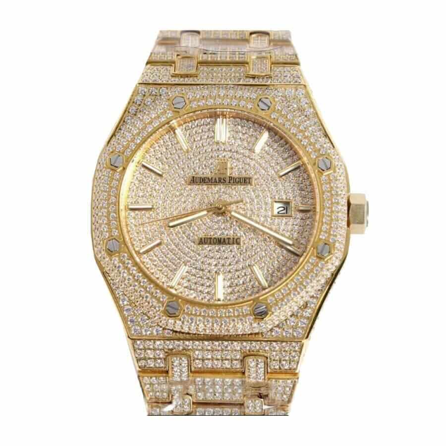 Lightweight Audemars Piguet Royal Oak 15400SR.OO.1220SR.01 “Fully Iced Out” Elite Clone Edition 1001