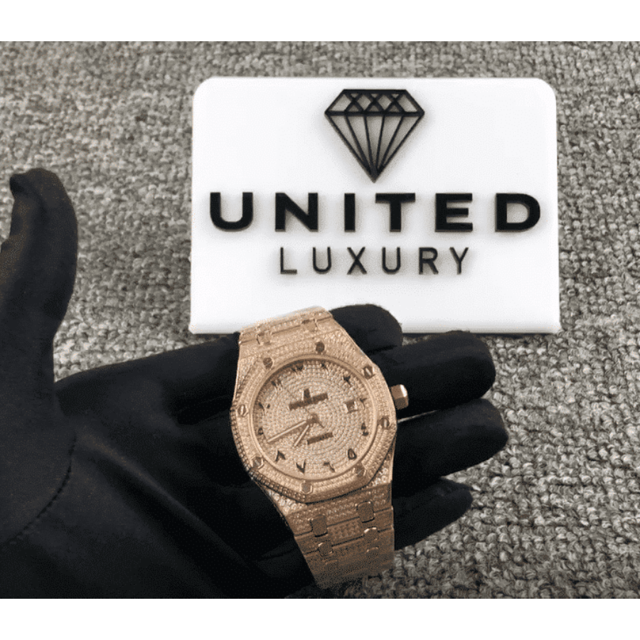 Minimalist Audemars Piguet Royal Oak AP160SF296 “Iced Out Rose Gold” Top Grade Replica 1010