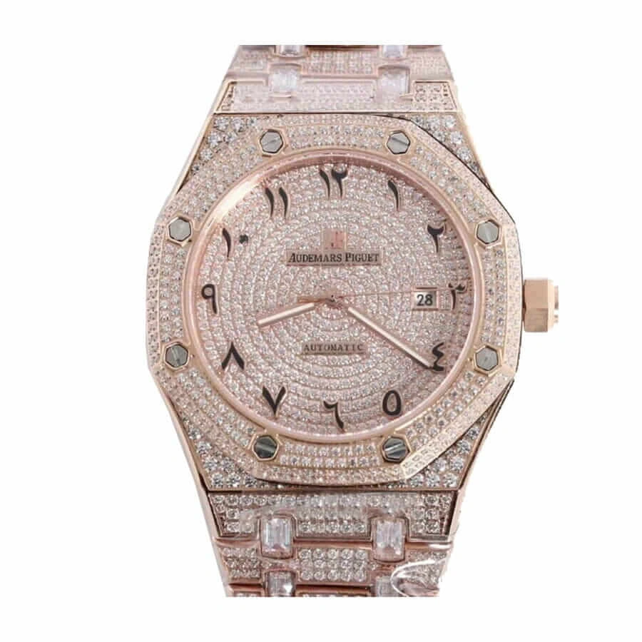 Minimalist Audemars Piguet Royal Oak AP160SF296 “Iced Out Rose Gold” Top Grade Replica 1010