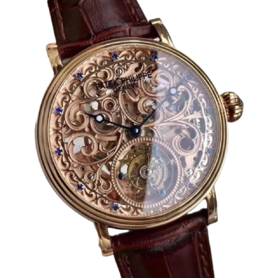 Seasonal Patek Philippe Grand Complications Tourbillon Sapphire Rose Gold Ultra Fine Replica 382