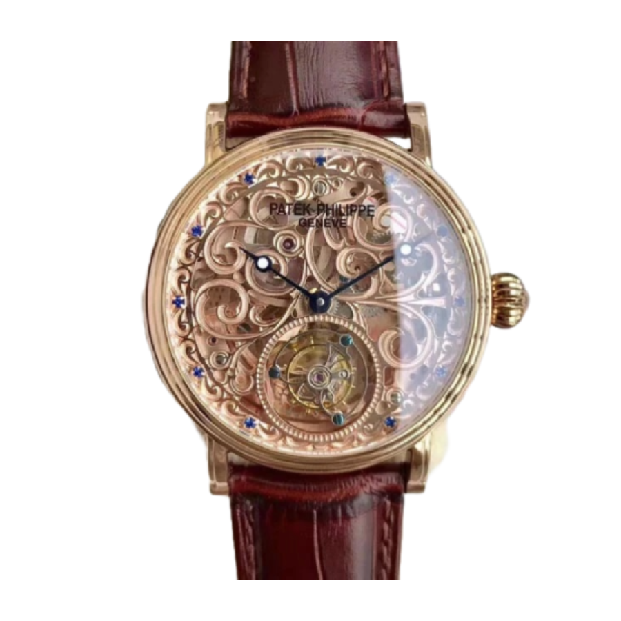 Seasonal Patek Philippe Grand Complications Tourbillon Sapphire Rose Gold Ultra Fine Replica 382