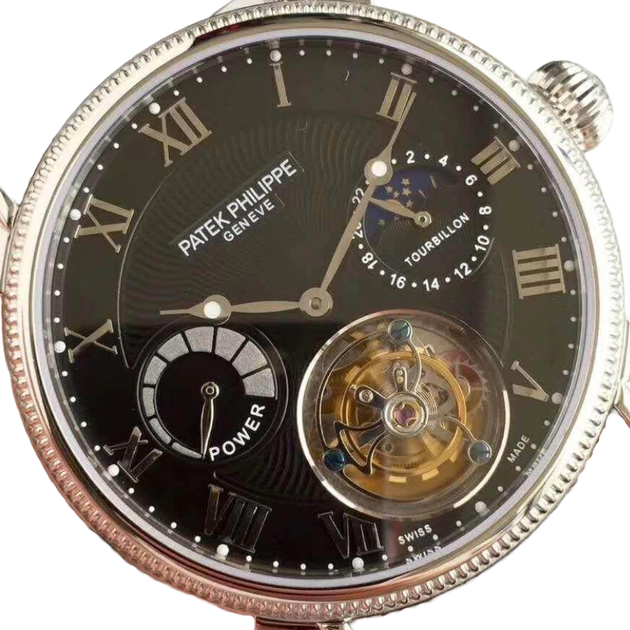 Casual Patek Philippe Tourbillon Moonphase Black Dial Elite Clone Edition 440