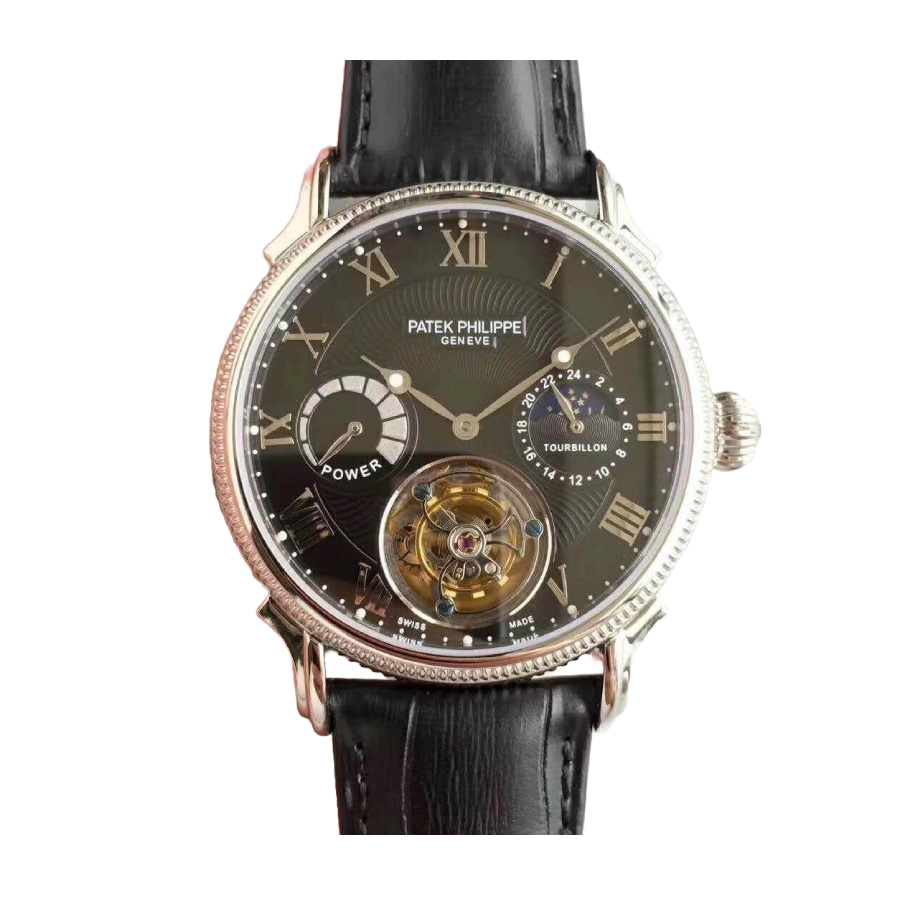 Casual Patek Philippe Tourbillon Moonphase Black Dial Elite Clone Edition 440