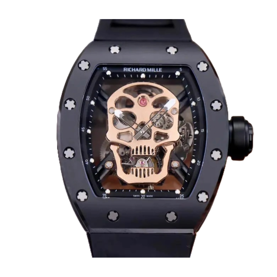 NewStyle Richard Mille RM 52-01 Tourbillon “Skull” Rose Gold Luxury Clone Quality 491