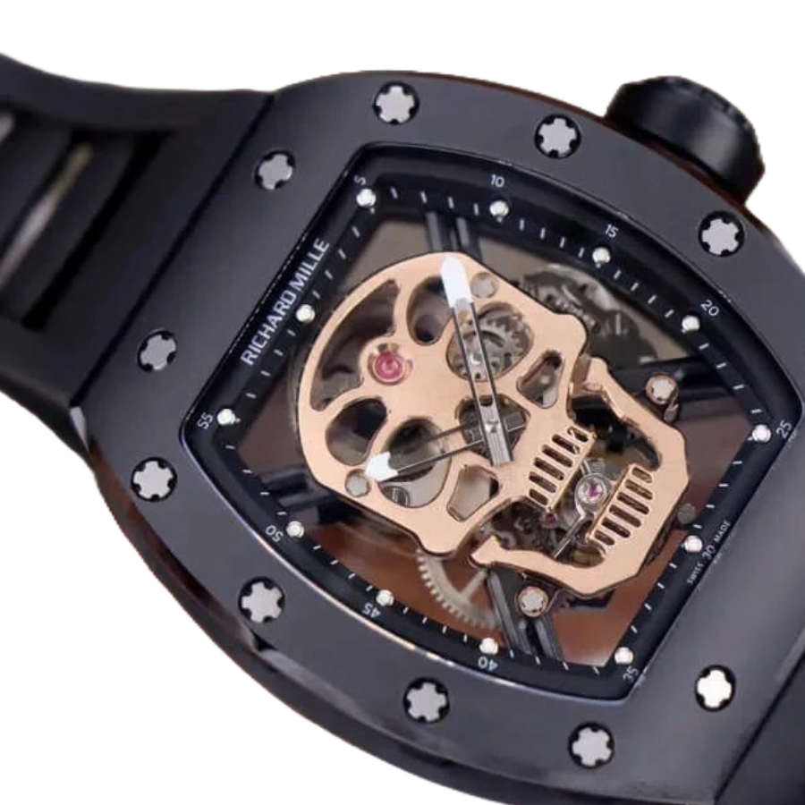 NewStyle Richard Mille RM 52-01 Tourbillon “Skull” Rose Gold Luxury Clone Quality 491