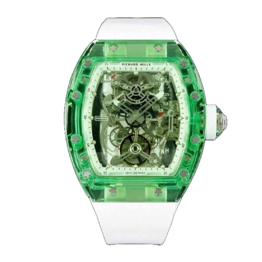 Richard Mille RM 56-01 Tourbillon Green Transparent Superior Replica Affordable 494