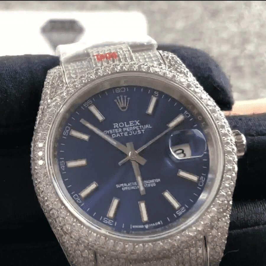 Rolex Datejust 126300 “Iced Out Blue Dial”  Clone Edition Upgraded 1062