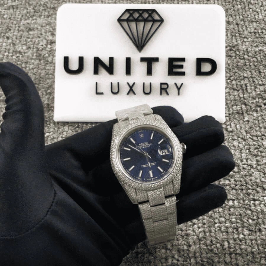 Rolex Datejust 126300 “Iced Out Blue Dial”  Clone Edition Upgraded 1062