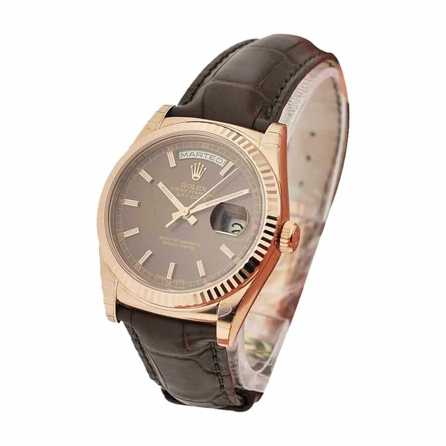 Affordable Rolex Day-Date 118135-0002 “Brown Dial” Detailed Replica 695
