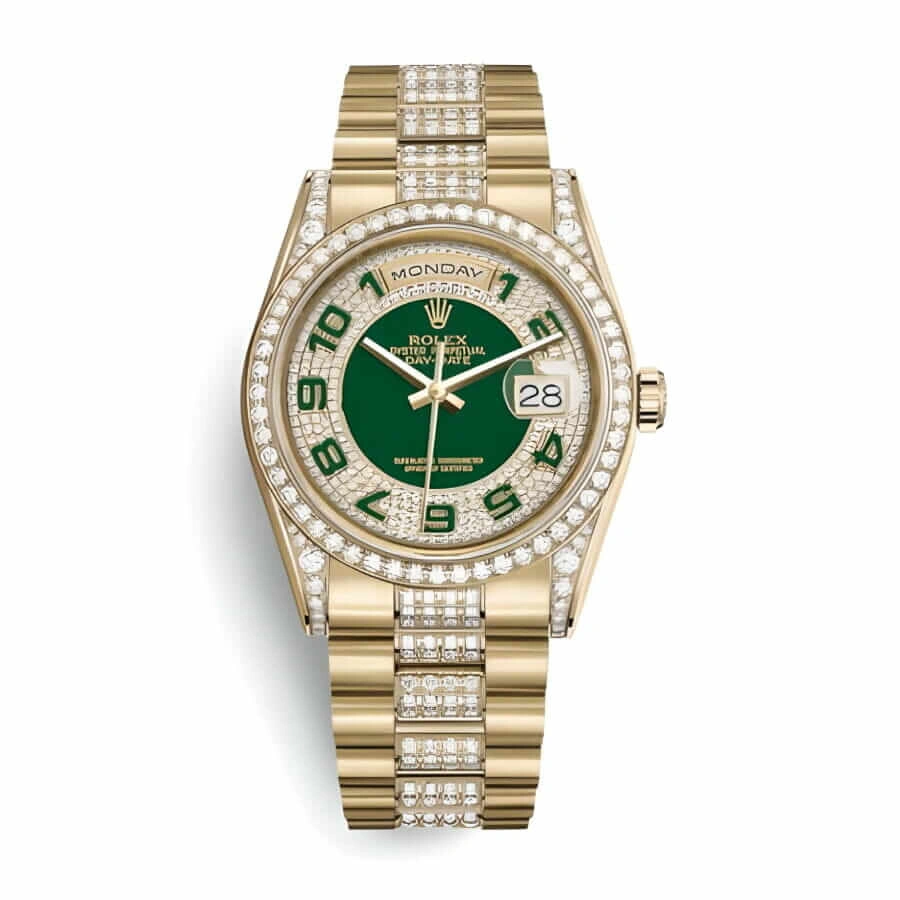 Youthful Rolex Day-Date 118348 “Iced Out” Deluxe Clone 1: 1077