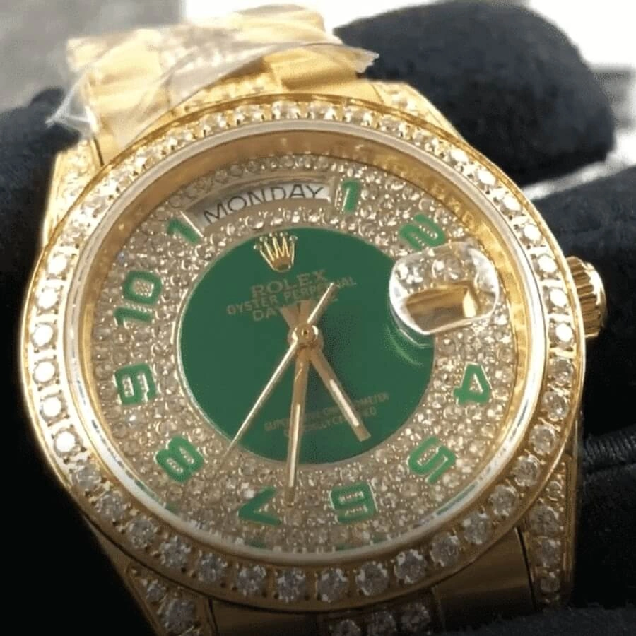 Youthful Rolex Day-Date 118348 “Iced Out” Deluxe Clone 1: 1077