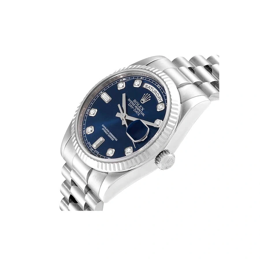 SoftTouch Rolex Day-Date 128239 “Blue Diamond Dial” High Fidelity Replica 706