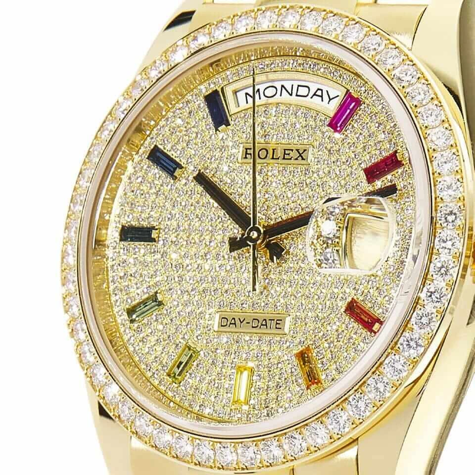 EasyMatch Rolex Day-Date 128348RBR “Pave Diamond Dial” Perfect Duplicate Edition 709