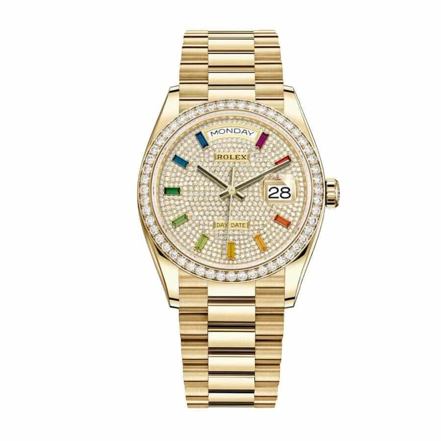 EasyMatch Rolex Day-Date 128348RBR “Pave Diamond Dial” Perfect Duplicate Edition 709