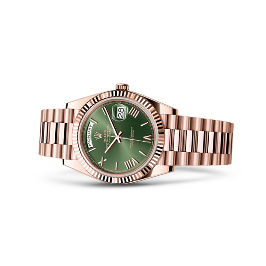 EasyMatch Rolex Day-Date 228235 “Everose Green Roman Dial” True to  Copy 1084