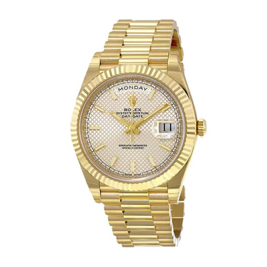 Reliable Rolex Day-Date 228238-0004 “Diagonal Silver”  Duplicate 738