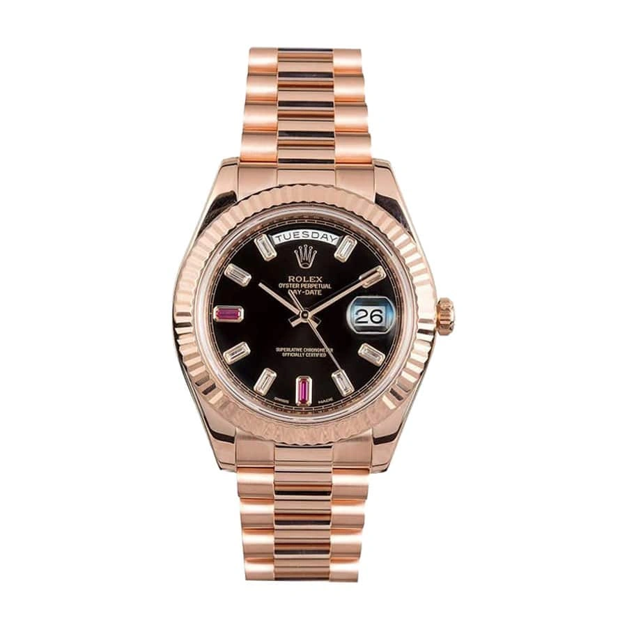 Minimalist Rolex Day-Date II 218235 “Black Dial”  Replica 1: 751