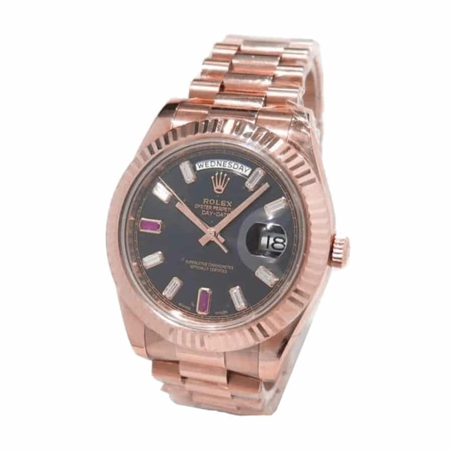 Minimalist Rolex Day-Date II 218235 “Black Dial”  Replica 1: 751