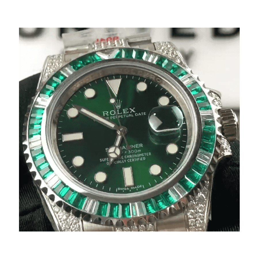 EasyMatch Rolex Submariner 116610LV “Hulk Iced Out”  Replica 1: 1106