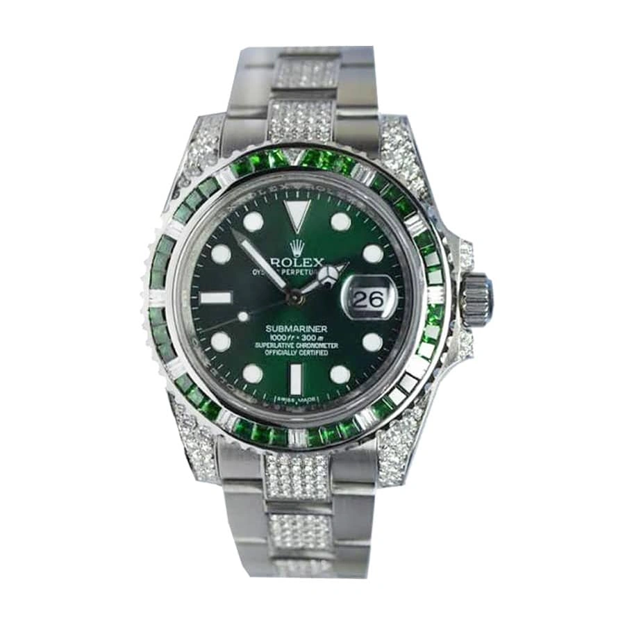 EasyMatch Rolex Submariner 116610LV “Hulk Iced Out”  Replica 1: 1106
